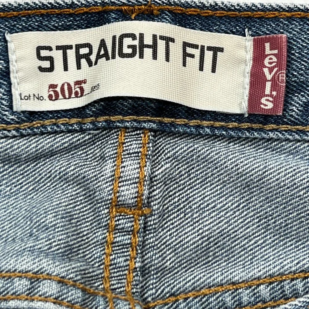 Levis 505 Regular Straight Leg 36 x 29 Blue Jeans Mens Denim Actual 36 x‎ 27